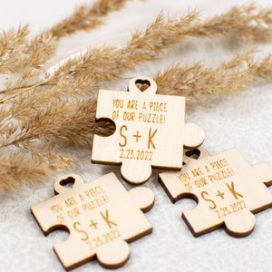 Puzzle Shaped Tag Puzzle Shaped Thank you Favor Custom Thank you Tags Gift Favors for Guests Personalized Gift Thank You Tags image 1
