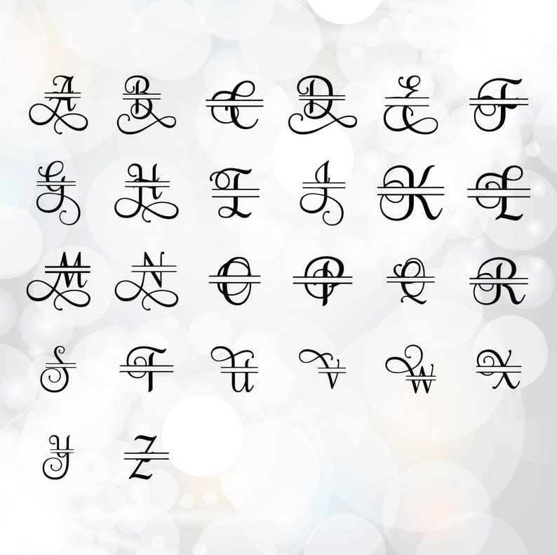 Download Split Monogram Font Alphabet Samantha Font Split letters ...