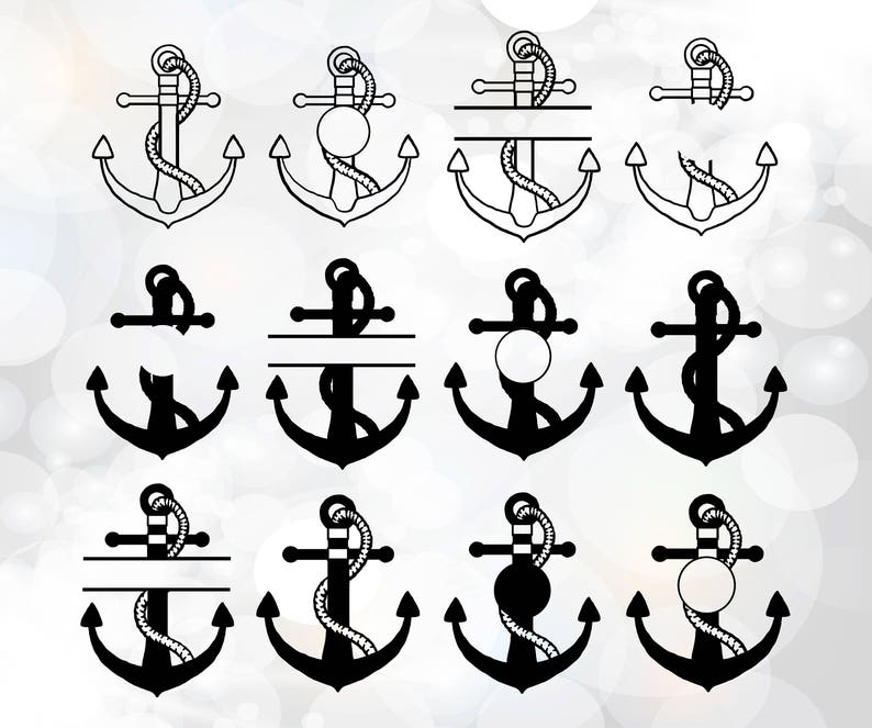 Download Anchor Svg cut files Anchor monogram svg cut file bundle | Etsy