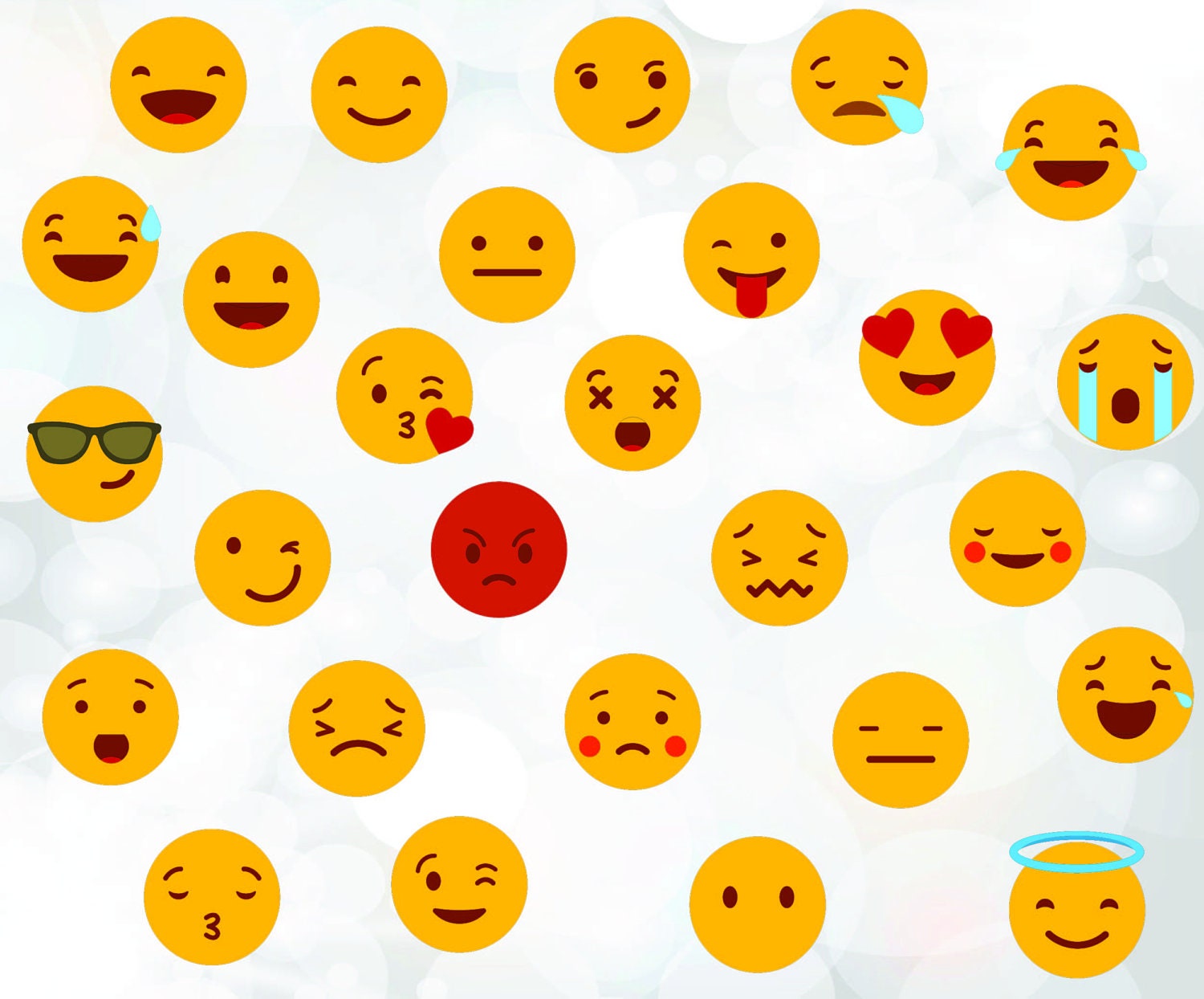 Download Emoji SVG files Yellow smiley vector files emoji clipart | Etsy