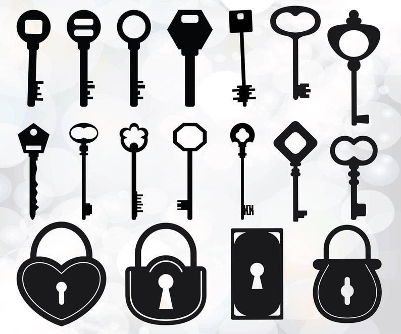 Download Antique Key SVG file collection Key Lock Svg dxf eps files | Etsy