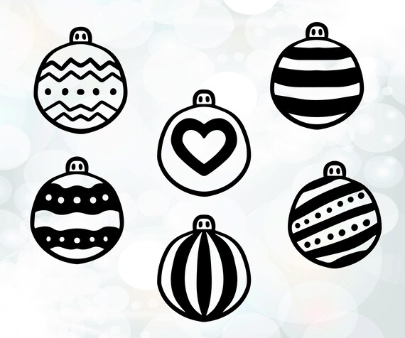 Download Christmas Bauble Svg Bundle Set Of 6 Hand Drawn Christmas Etsy