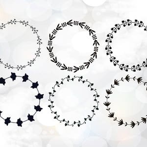 Download Laurel Wreath Svg Monogram Frames For Silhouette Laurel Etsy