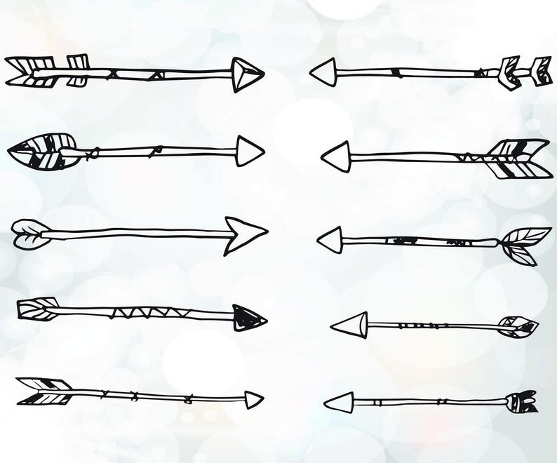 Handdrawn arrows collection vector arrow svg files instant  etsy Handdrawn arrows collection vector arrow svg files instant  etsy