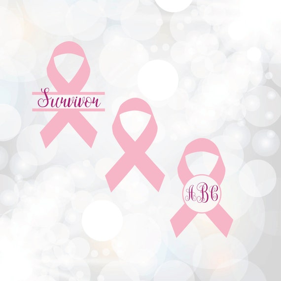 Download Breast Cancer Ribbon Svg Pink Ribbon Monogram Frame Breast Etsy