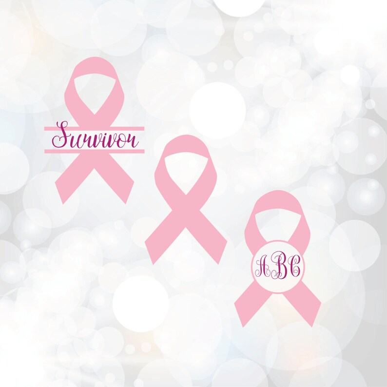Download Breast cancer ribbon svg Pink ribbon monogram frame Breast | Etsy