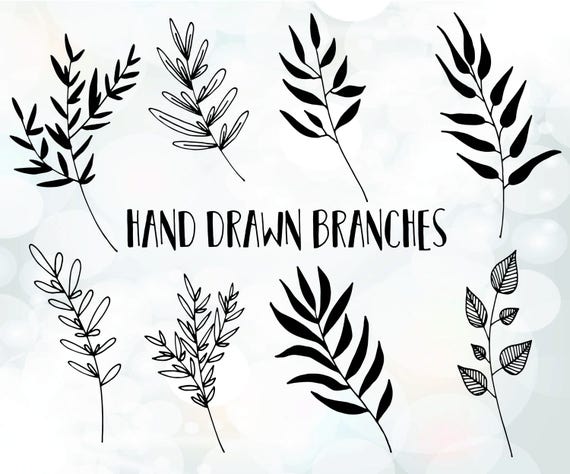 Download Hand Drawn Leaves And Branches Vines Svg Etsy Com
