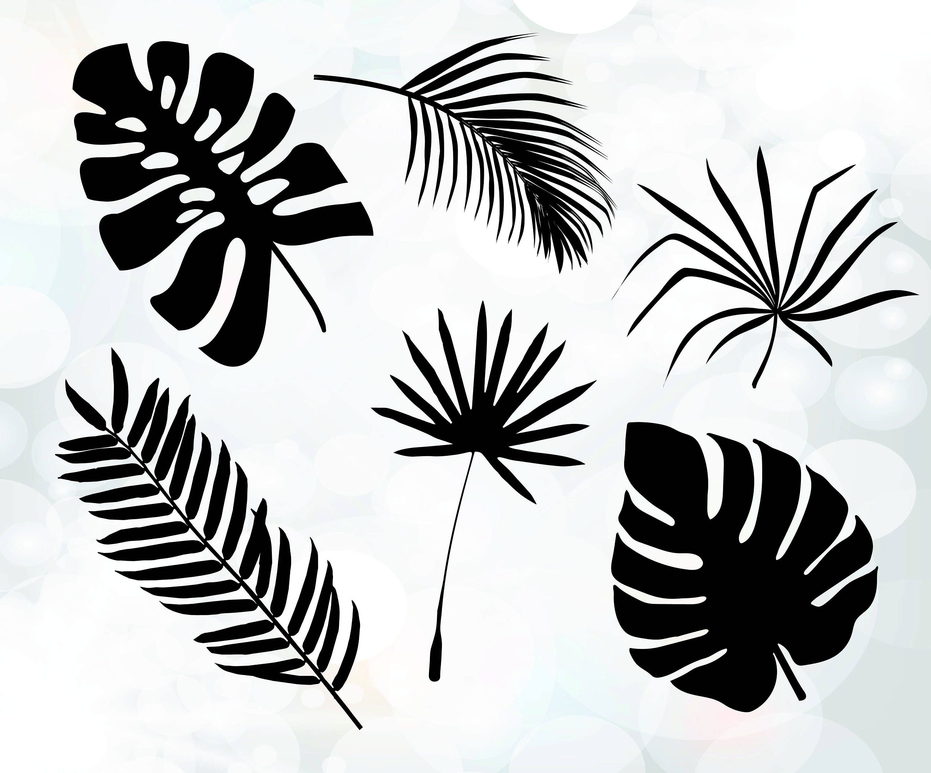 Palm Leaves Cuttable Design - Tree leaves svg - Tropical svg eps dxf - Palm...