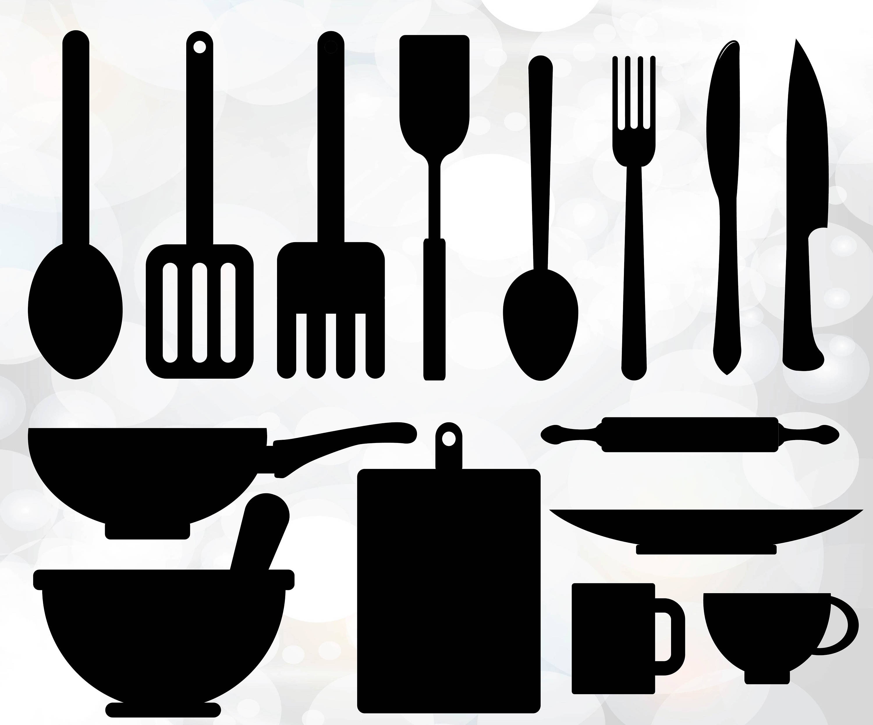 Download Kitchen utensils SVG Utensils Vector Digital Cut File | Etsy