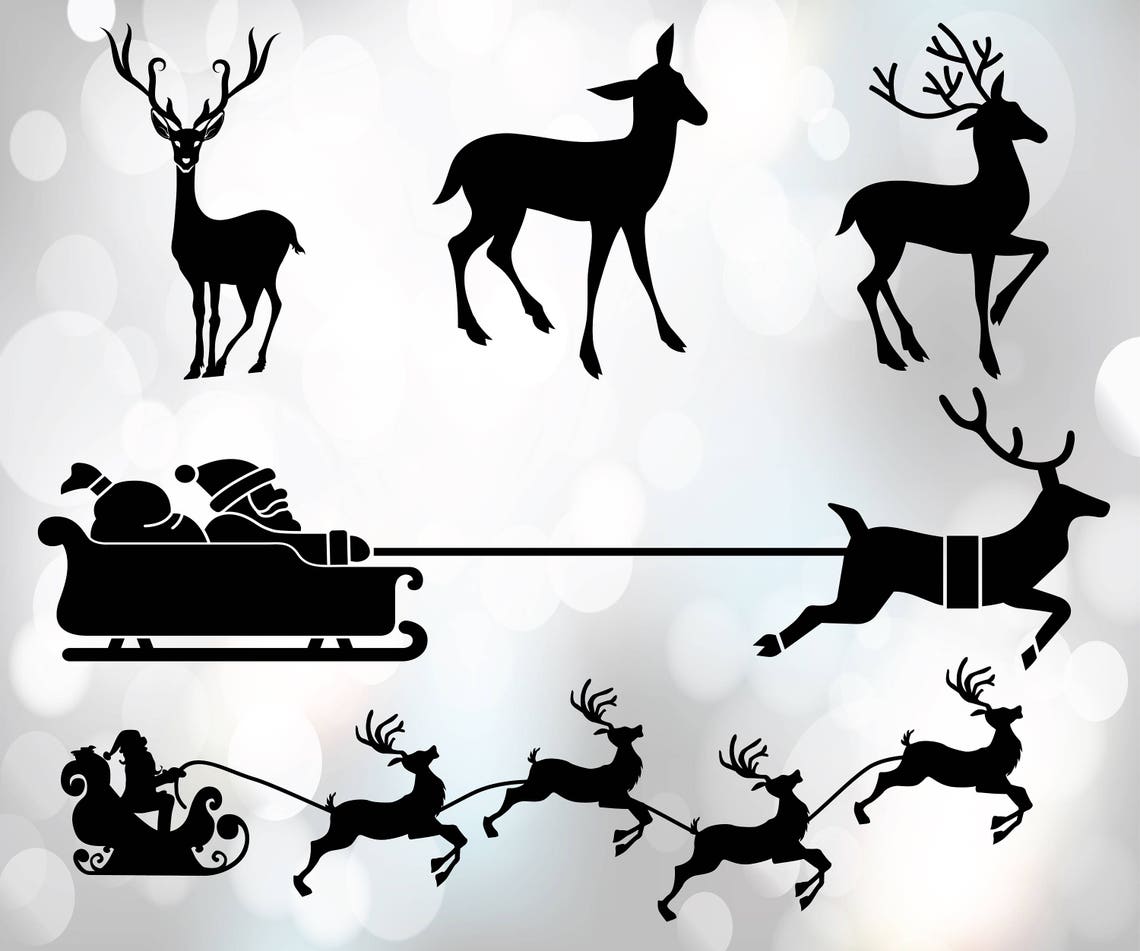 Reindeer SVG Files Santa Claus Clipart Christmas Vector Etsy Australia