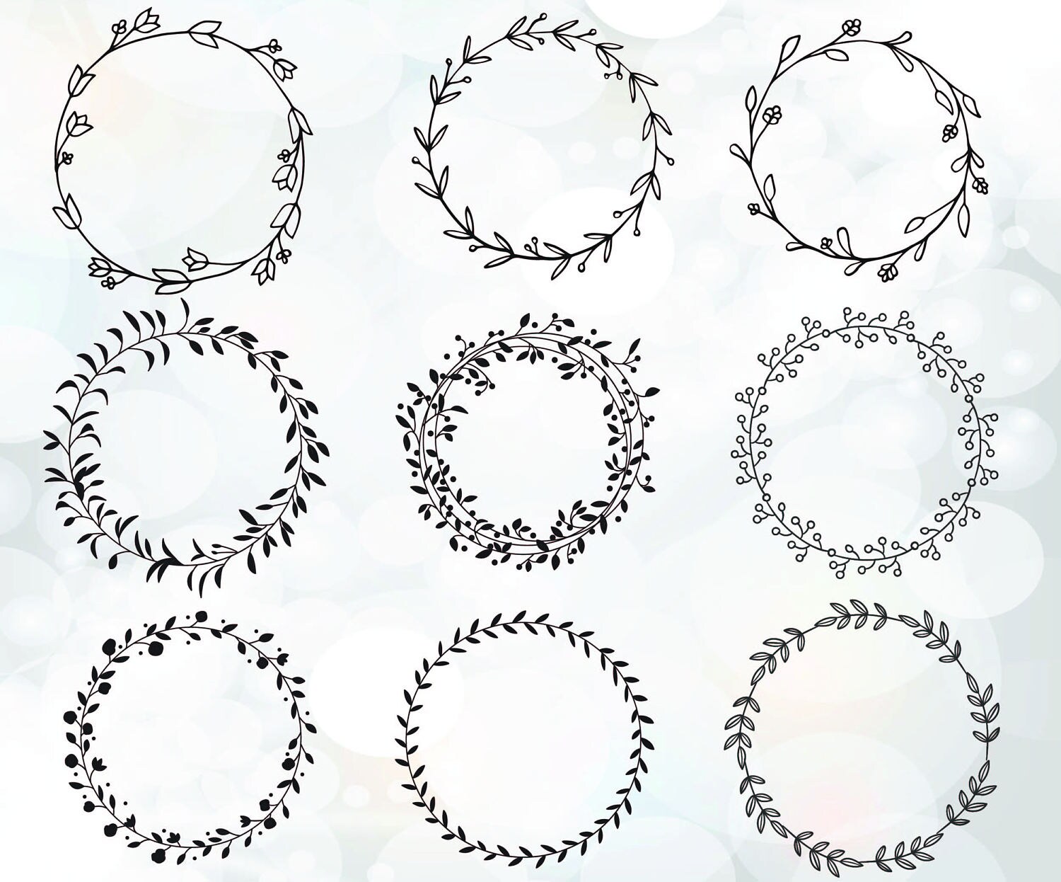 Download Leaf Wreath Svg Laurel Wreaths Clipart Instant Digital Download Leaf Circle Monogram Frame Files Svg Png Dxf Eps