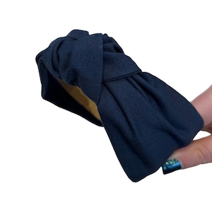 Handmade 100% Cotton Knot Headband | Knotted Hairband | Hair Accessory | Knotted Headband | Plain Navy