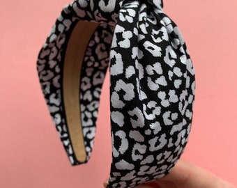 Black Animal Print Knot Headband | Knotted | Hair Accessory