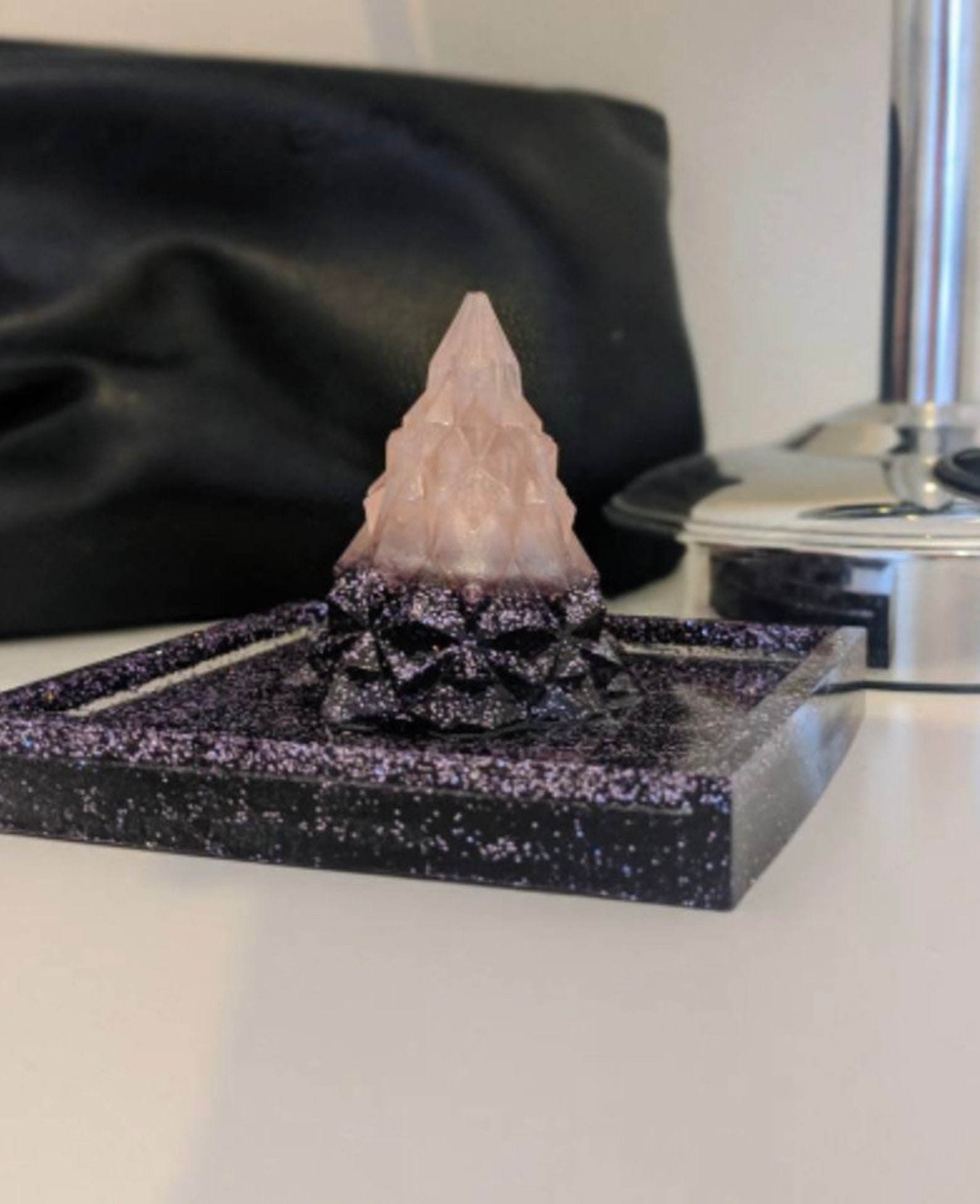 Árbol de Navidad rosa y púrpura puré brillo baratija bandeja | Etsy