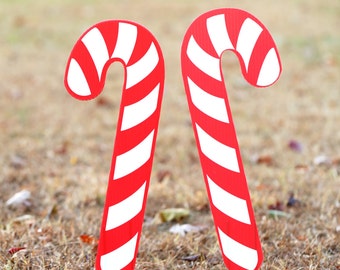 Candy Cane Lawn Decoration  |  Yard Art  |  Christmas Decoration  |  Lawn Ornament  |  Set of 2