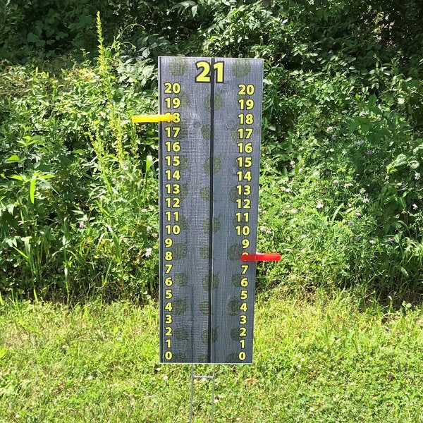 Cornhole Scoreboard  |  Score Keeper  |  Coroplast Scoreboard  |  With Metal Step Stake