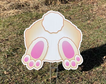 NEW PRODUCT  |  Bunny Butt Yard Sign  |  Easter Decor  |  Yard Sign