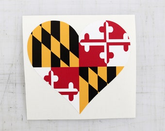 Set of Maryland Flag Stickers  |  MD Heart Sticker  |  Maryland Pride  |  Decals