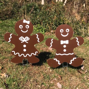 Gingerbread Man and Woman Lawn Decor Christmas Yard Signs | Etsy