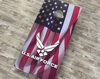 FREE U.S. Shipping  |  U.S. Air Force American Flag Cornhole Board DECALS  |  Yard Games  |  Father's Day Gift  |  Mother's Day Gift