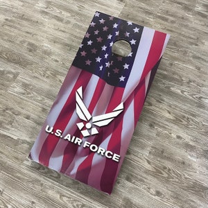 FREE U.S. Shipping  |  U.S. Air Force American Flag Cornhole Board DECALS  |  Yard Games  |  Father&#39;s Day Gift  |  Mother&#39;s Day Gift