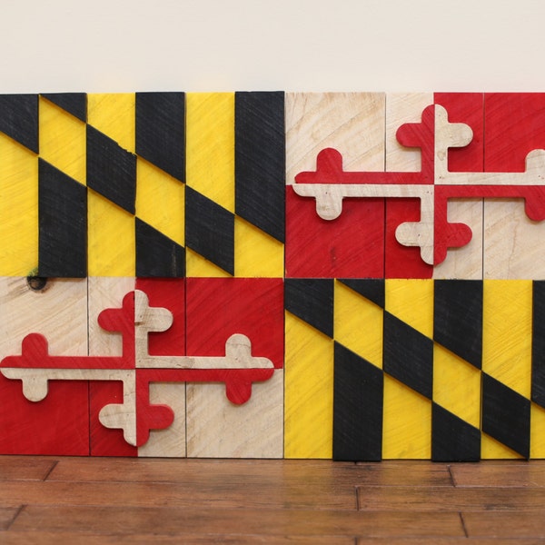 Wooden Maryland Flag Etsy