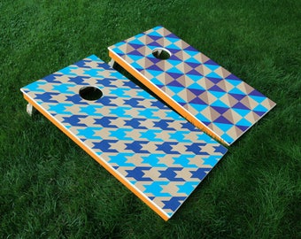 FREE US Shipping  |  Houndstooth-Themed Cornhole Board Decals  |  Yard Games