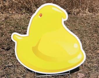 Peep Yard Signs  |  Easter Yard Decorations  |  Chicks  |  Coroplast Signs with Stakes  |  Single-Sided