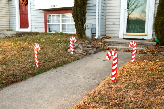 Candy Cane Lawn Decoration Yard Art Christmas Decoration Lawn Ornament