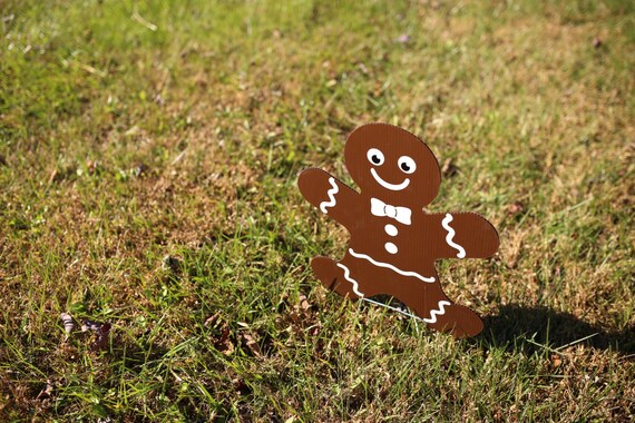 Gingerbread Man Lawn Decor Yard Signs Holiday Decorations Etsy
