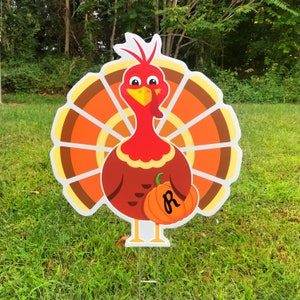 Turkey Yard Decoration Thanksgiving Yard Decor One-Sided Coroplast Sign Full Color Digitally Printed image 4