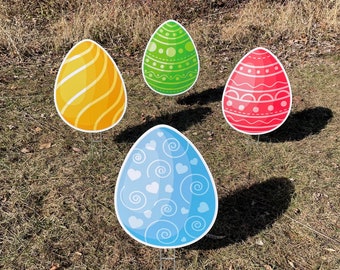 NEW PRODUCT  |  Easter Egg Yard Decorations  |  Blue  |  Yellow  |  Green  |  Red  |  Coroplast