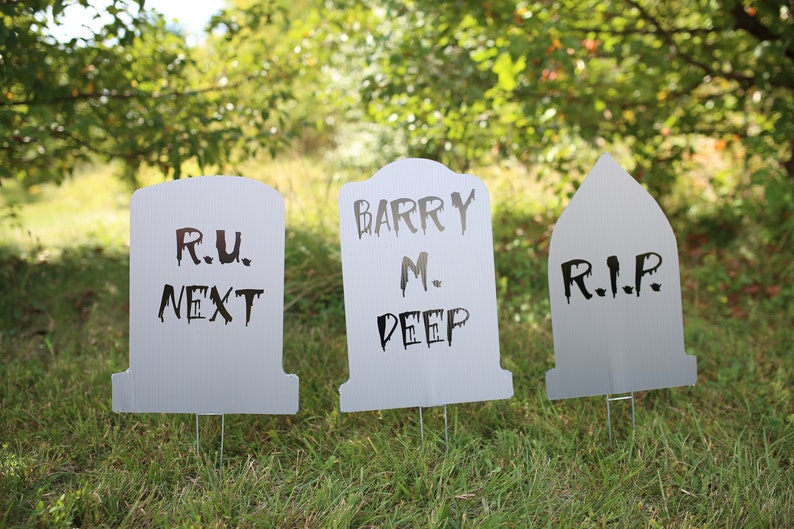 Halloween Headstone Yard Decorations Yard Signs Tombstones image 1