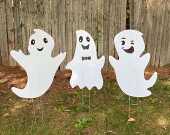 Halloween Ghost Yard Decor  |  Yard Signs  |  Halloween Decorations  |  Yard Art  |  Ghost Decorations