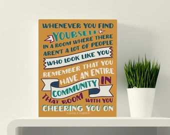 Canvas Print Kamala Harris Quote // Whenever You Find Yourself Print // Kamala Harris Canvas // Social Justice Print // Empowerment Print