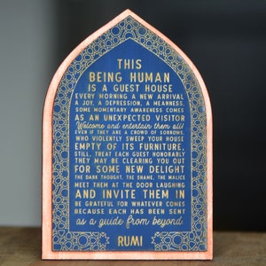 The Guest House // Wood Sign // Therapy Gift // Mindfulness Gift // Rumi // Graved Sign // Home Decor // Office Decor // Mental Health