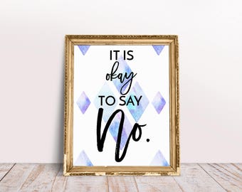 It is OK to Say No // Digital Print // Feminist Print // Feminism Print // Digital Download // Social Anxiety // Assertiveness