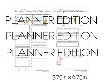 Planner Anti Procrastination Chart // Planner Printable // Coping Skills // Organization // CBT // Checklist // Therapy Tool