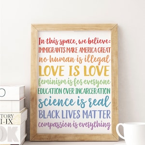 In This Space, We Believe // Office Digital Print // Love is Love // Black Lives Matter // Digital Download // Professor // Social Justice
