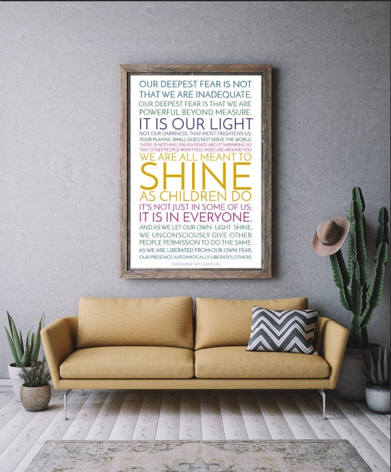 Our Deepest Fear Print / Marianne Williamson / Without God - Etsy