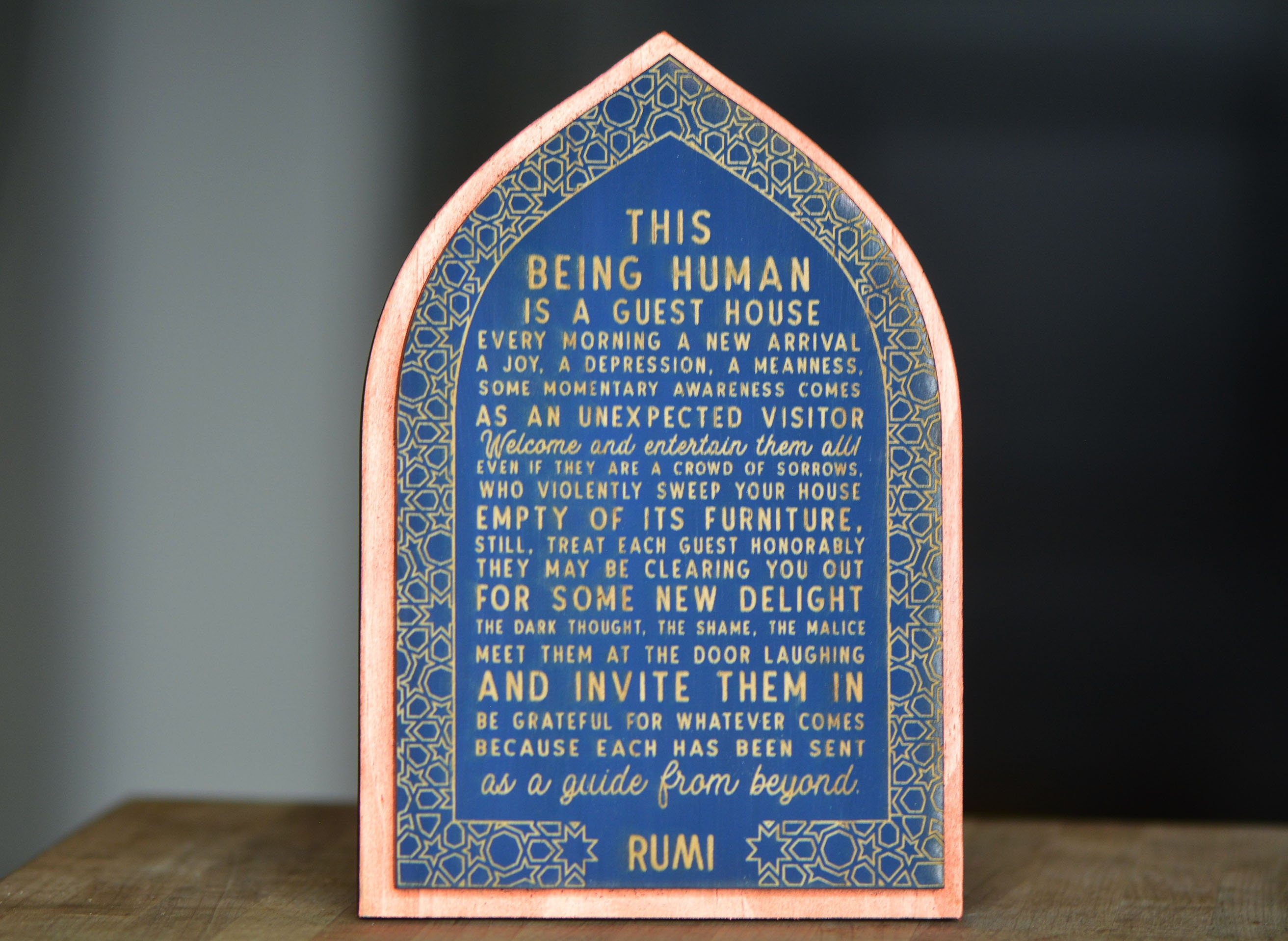 The Guest House // Wood Sign // Therapy Gift // Mindfulness Gift // Rumi // Engraved Sign // Home Decor // Office Decor // Mental Health