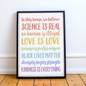 In This House, We Believe // Digital Print // Love is Love // Black Lives Matter // Digital Download // Rainbow // Social Justice