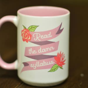 Read the Damn Syllabus // Gift for Professor // Academic Humor // Gift for TA // Teacher Gift // Graduate Student Mug image 4