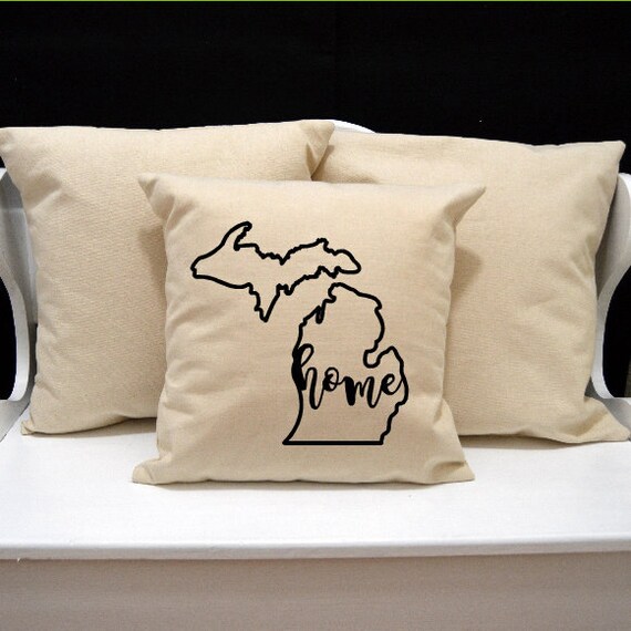 Michigan Home Pillow Michigan Michigan Pillow Home Decor Etsy