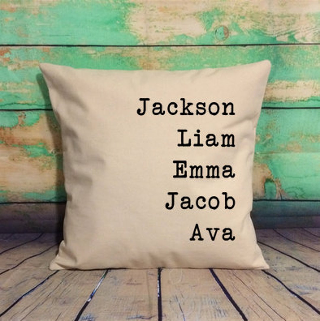 Custom Family Name Pillow Personalized Child Name Pillow Etsy