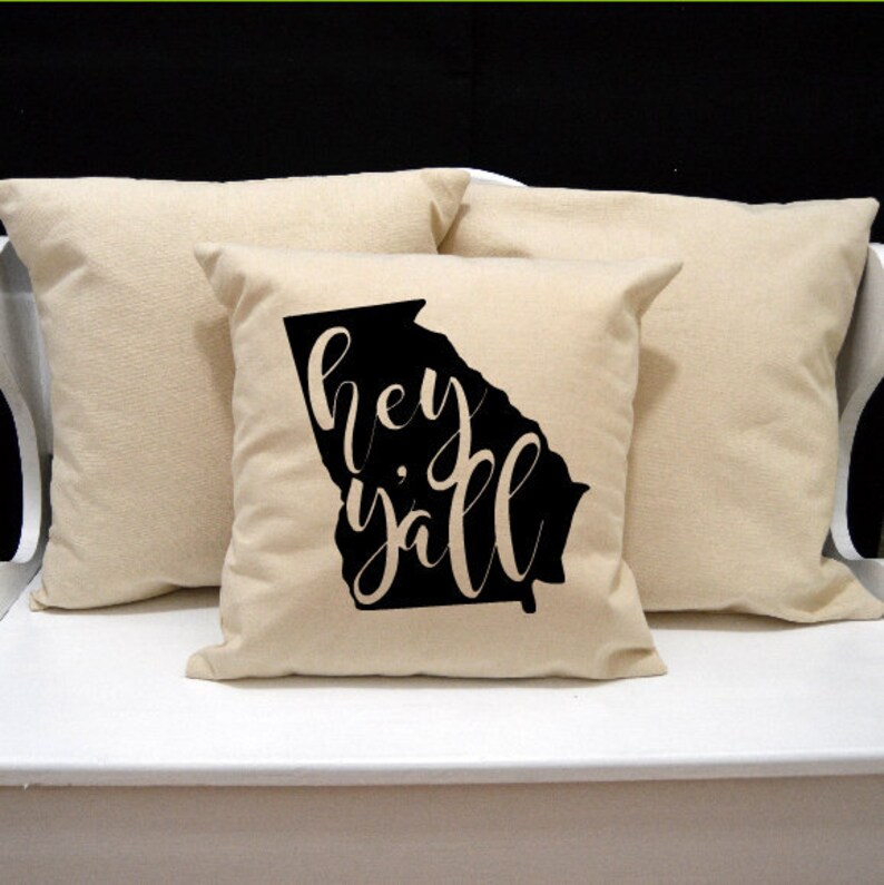 Hey Y All Pillow Georgia Georgia Pillow Home Decor Etsy