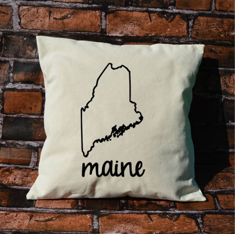Maine Pillow Pillow Gift Maine Gift Decorative Pillows Etsy