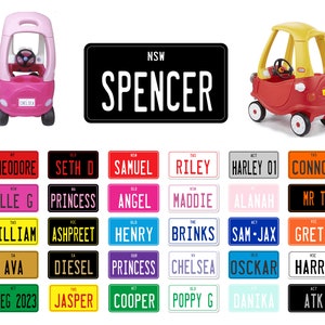 Little Tikes Cozy Coupe Custom Personalised Number Plate Kids Ride on Toy Car 90 x 50mm zdjęcie 3