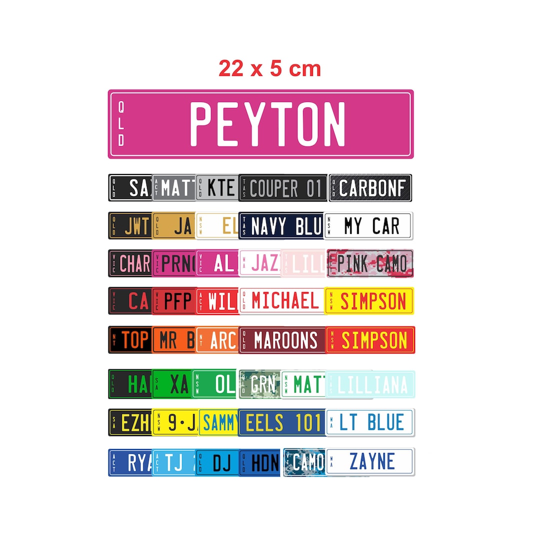 Personalized License Number Plate : Custom Rego Style (22 X 5 Cm ...