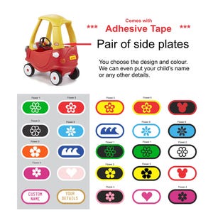 Kids - Pair Little Tykes Cozy Coupe Side name plates - 60 x 30 mm Accessories ******* Comes with Adhesive tape ************